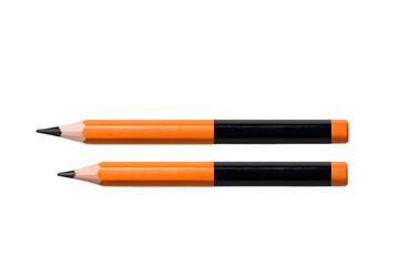 Illustration Two Pencils Orange And Black With Transparent Background