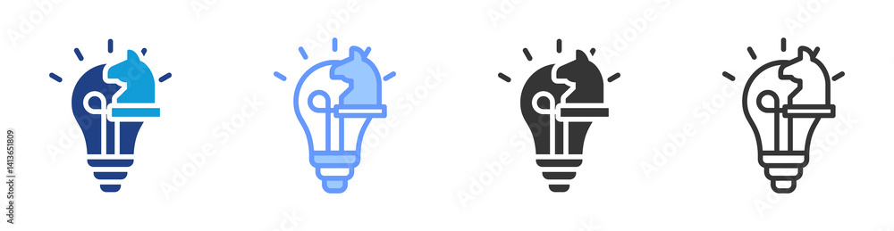 Poster innovation strategy icon set multiple style collection