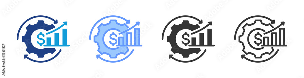 Poster Optimization icon set multiple style collection