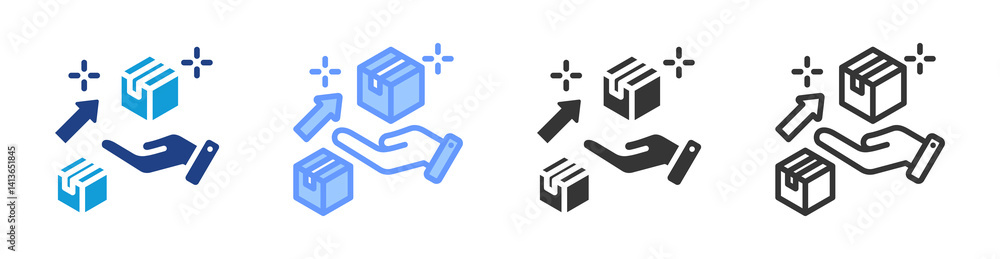 Poster upselling icon set multiple style collection