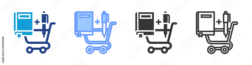 Poster cross selling icon set multiple style collection