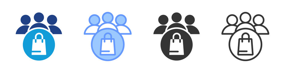 Customer icon set multiple style collection