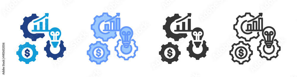 Poster Business Development icon set multiple style collection