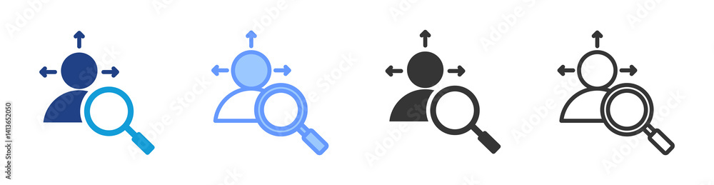 Poster Outsourcing icon set multiple style collection