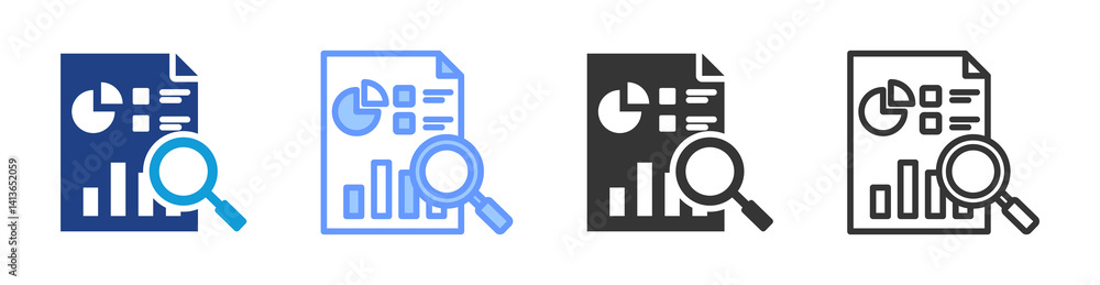 Aufkleber Data Analytics icon set multiple style collection