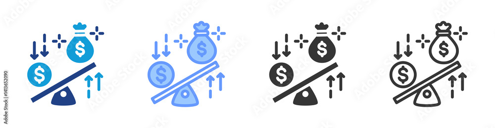 Poster Leverage icon set multiple style collection