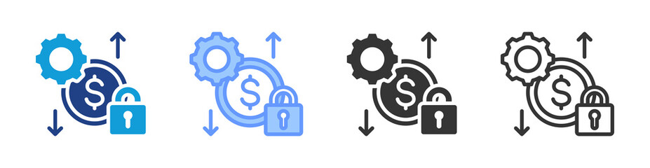 Cost Control icon set multiple style collection
