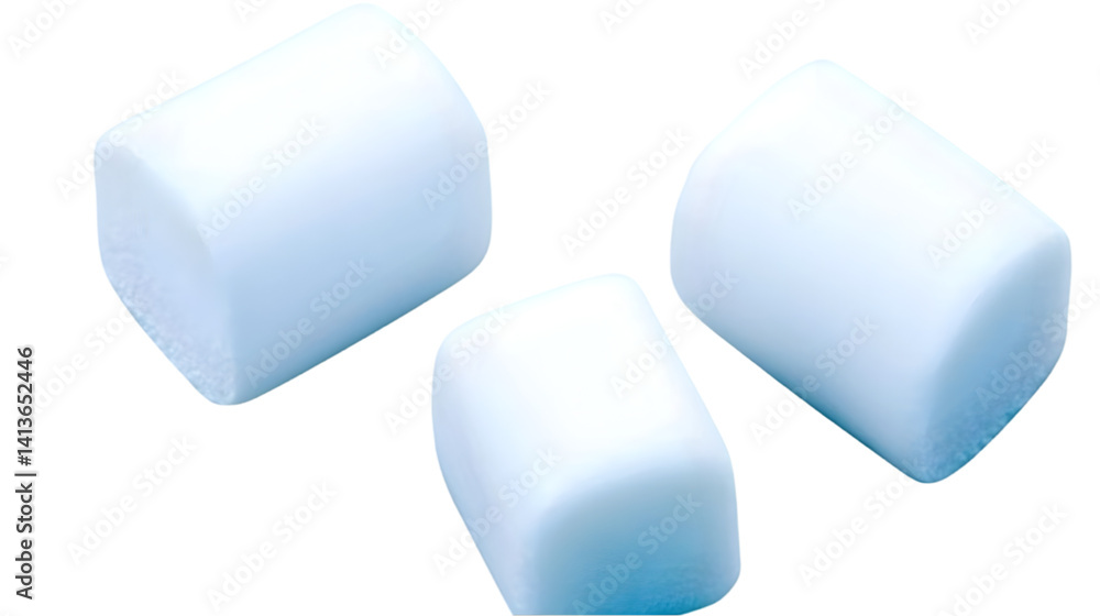 Poster isolated 3d render of three white cylindrical abstract shapes against transparent background