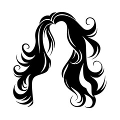 Elegant Black Hair Illustration