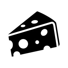 Cheese Slice Icon - Black Outline