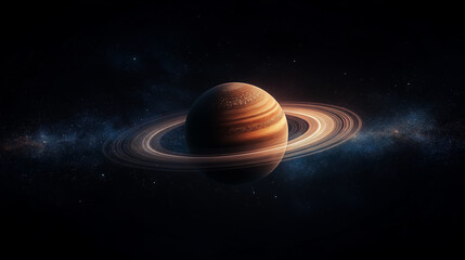 Saturn in Space: An awe-inspiring view of Saturn, the ringed planet, in the vast expanse of space. The image captures the planet's majestic rings, set against a backdrop of stars and cosmic dust.