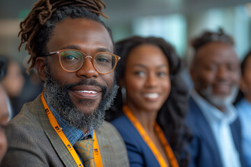 Obraz premium A man with glasses and a woman with a smile