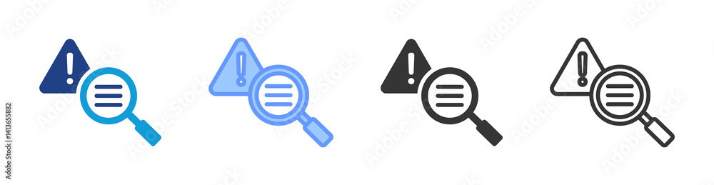 Poster hazard identification icon set multiple style collection
