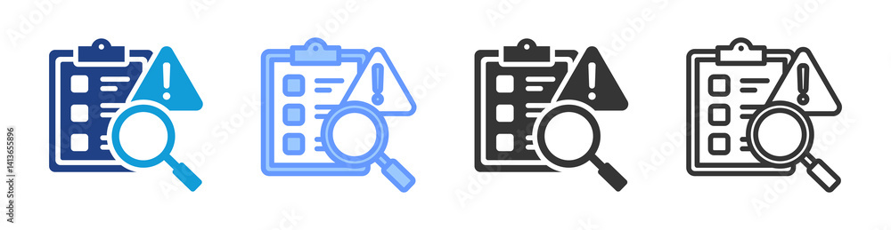Poster Incident Investigation icon set multiple style collection