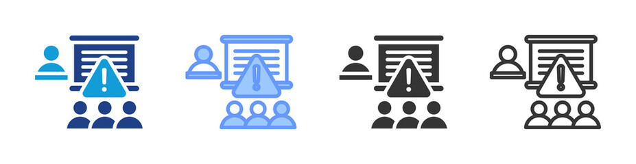 Risk Education icon set multiple style collection