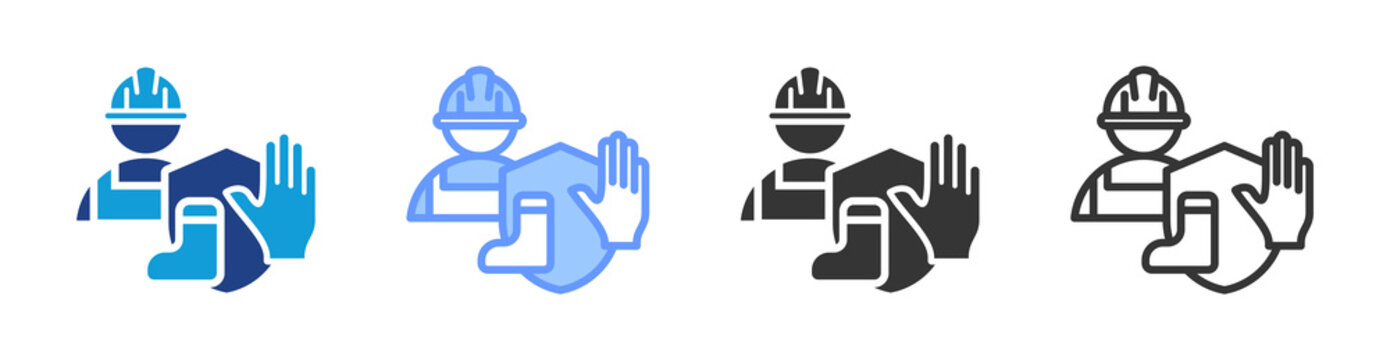 Personal Protective Equipment icon set multiple style collection