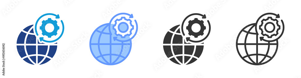 Poster environmental control icon set multiple style collection