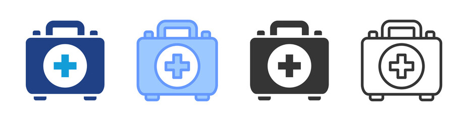 First Aid Kit icon set multiple style collection