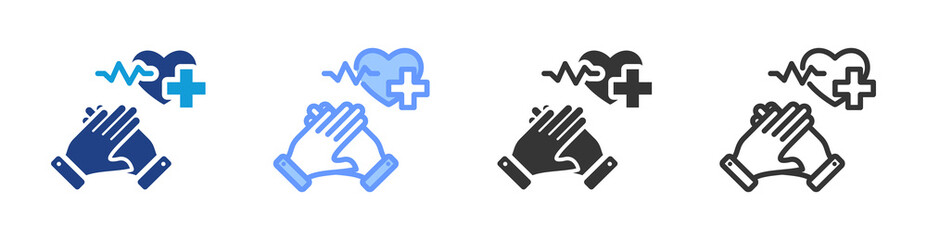 Cpr Training icon set multiple style collection