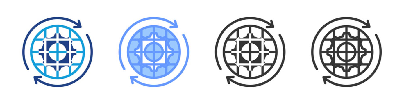 Machine Guarding Systems icon set multiple style collection