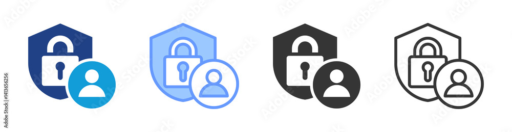 Aufkleber Security Access Control icon set multiple style collection