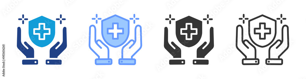 Poster Safety First icon set multiple style collection