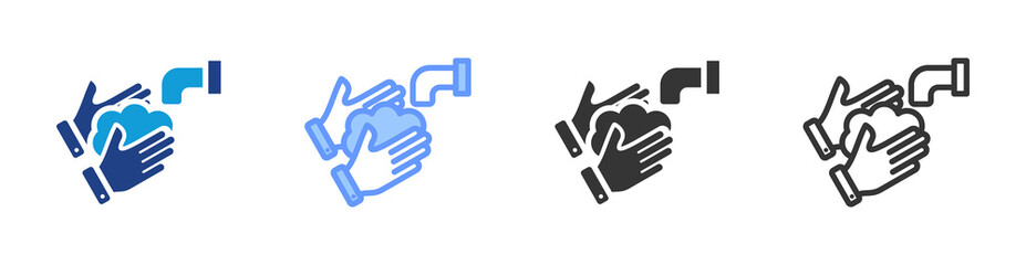 Personal Hygiene Practices icon set multiple style collection
