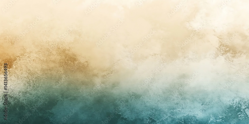 Poster soft beige transitions to calming teal in this abstract watercolor texture. great for website backgr