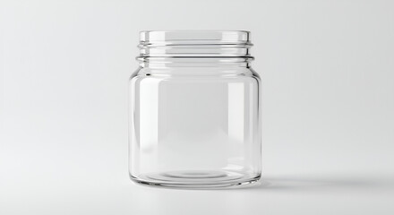 Empty jar mockup with lid closed on a white background