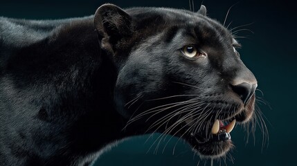 Close-up portrait of a majestic black panther.