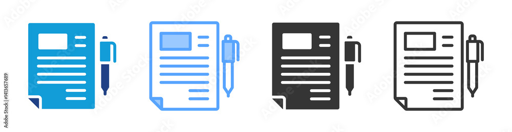 Poster Contract icon set multiple style collection