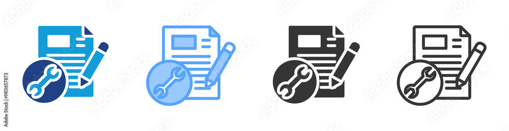Poster services icon set multiple style collection