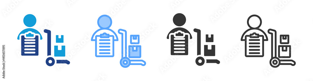 Poster supplier icon set multiple style collection