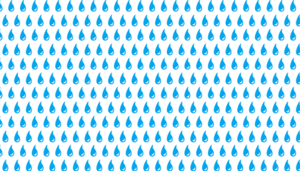 Simple seamless pattern featuring bright blue cartoon raindrops uniformly arranged