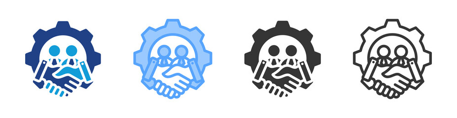 Partnership icon set multiple style collection