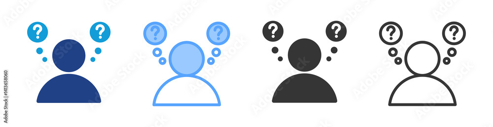Poster Consideration icon set multiple style collection