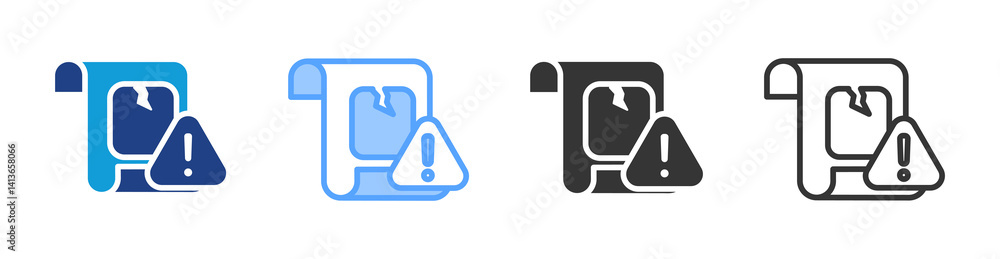 Aufkleber Damages icon set multiple style collection