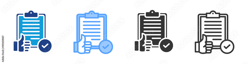 Poster Acceptance icon set multiple style collection
