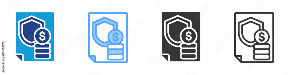 Poster indemnity provisions icon set multiple style collection