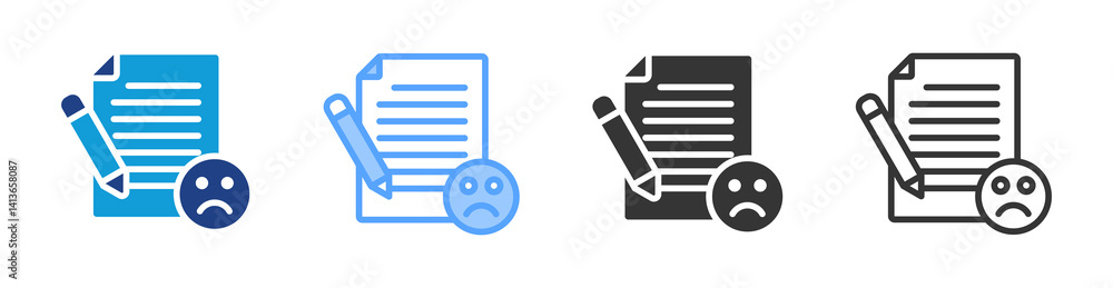 Poster complaints icon set multiple style collection