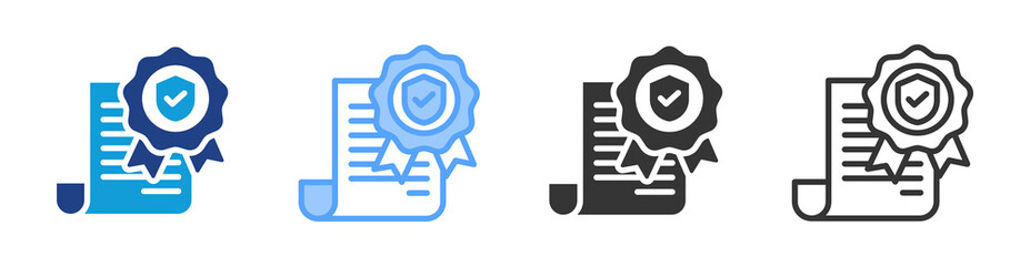 Guarantee Provisions icon set multiple style collection