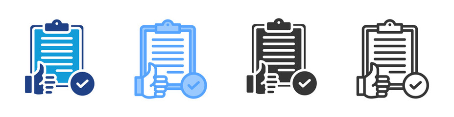 Acceptance icon set multiple style collection