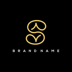 Minimalist with sparkle logo vector