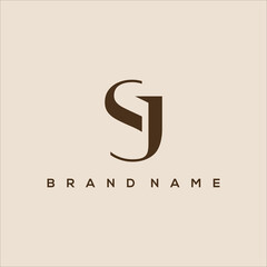 SJ luxury initials with heart logo vector