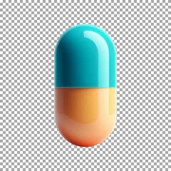 Two-Tone Medicine Capsule on transparent background, png, psd

