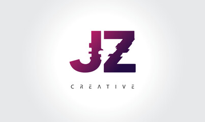 Digital Glitch JZ Letter Logo | Modern Creative Branding Design | Technology Business Identity"