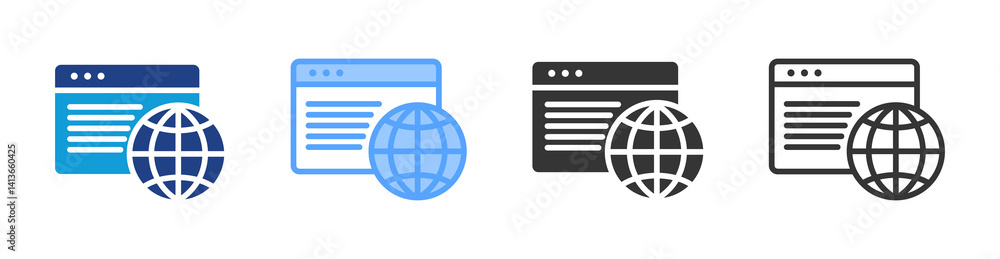 Poster Webpage icon set multiple style collection