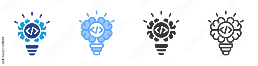 Poster Idea icon set multiple style collection