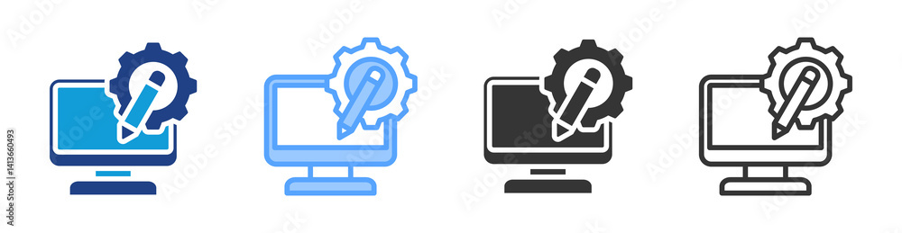 Poster Web Design icon set multiple style collection