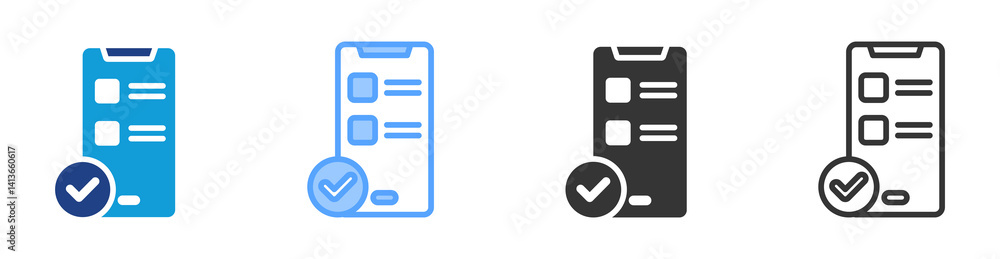 Poster Mobile Testing icon set multiple style collection